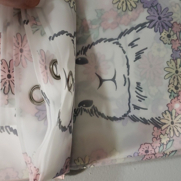 Spring St. Designs NWT Floral Bunny Multicolor Shower Curtain/Liner - Picture 5 of 6